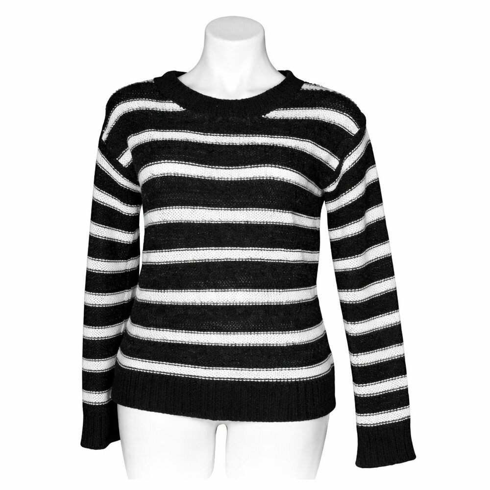 NWT REBECCA MALONE Black White Sweater Size S
